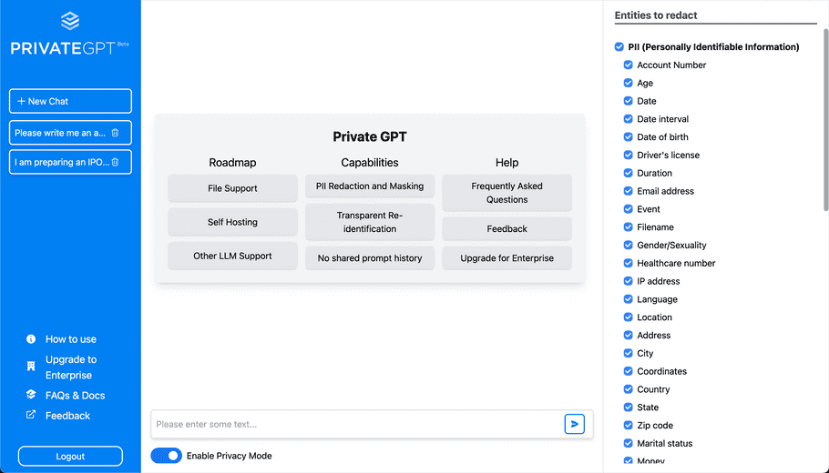 PrivateGPT by Private AI Login