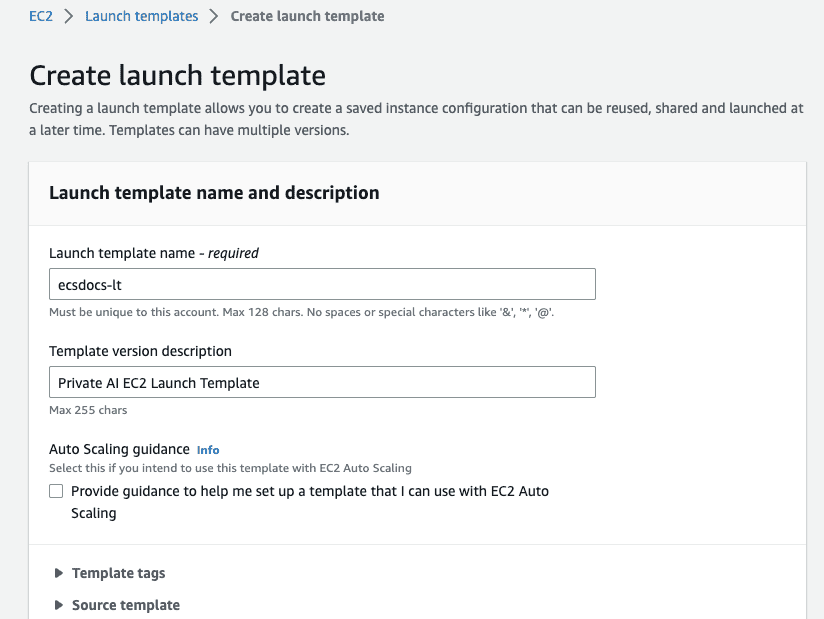 Launch Template